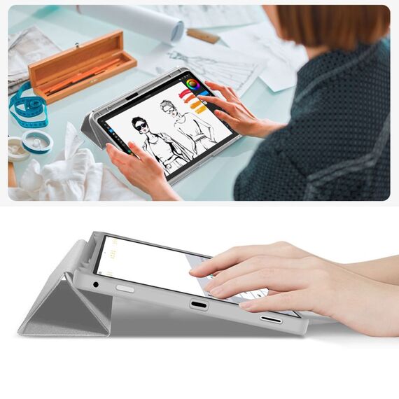 Tech-Protect SmartCase Pen Case for Samsung Galaxy Tab S9 11.0 / S9 FE / S10 FE / S10 Lite 10.9 X710 / X716B / X510 / X516B / X520 / X526 / X400 / X406B - Gray - Tablet Accessories - Tablet PC & Accessories - Techbox