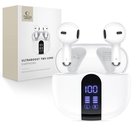 Tech-Protect UltraBoost TWS Core G2 Headphones - White