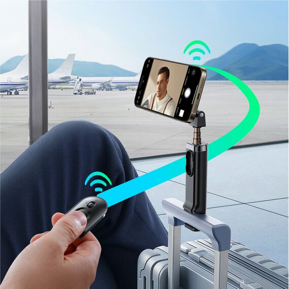 Joyroom JR-ZS509 MagSafe Compatible Selfie Stick with Bluetooth - Black