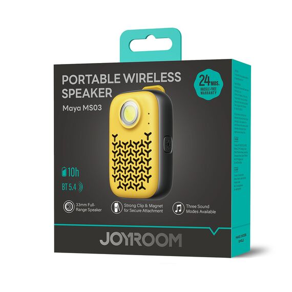 Joyroom Maya JR-MS03 portable Bluetooth speaker with built-in flashlight, resistant - yellow | Techbox