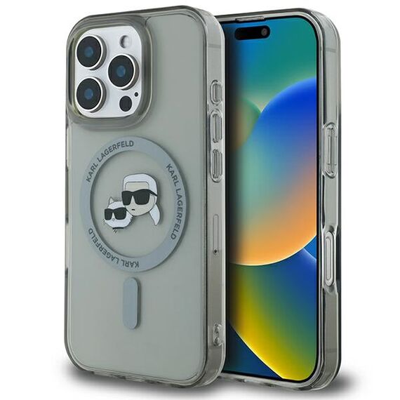 Karl Lagerfeld IML Metal Karl&amp;Choupette Head MagSafe Case for iPhone 16 Pro - Black - Uncategorized Cases (2) - Cases - Techbox