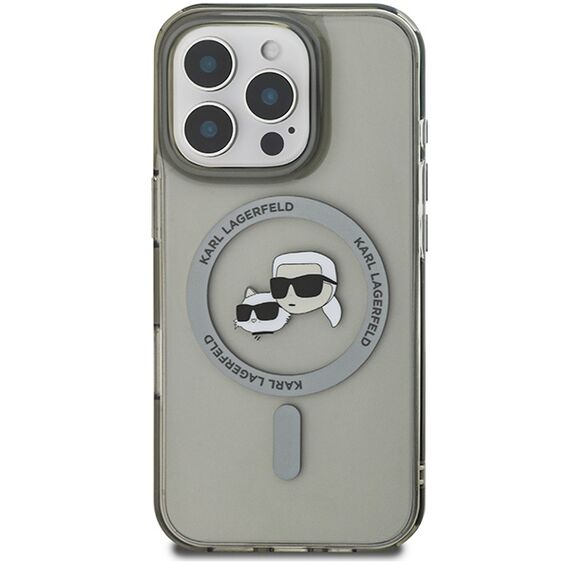 Karl Lagerfeld IML Metal Karl&amp;Choupette Head MagSafe Case for iPhone 16 Pro - Black - Uncategorized Cases (2) - Cases - Techbox