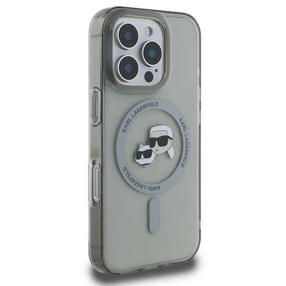 Karl Lagerfeld IML Metal Karl&amp;Choupette Head MagSafe Case for iPhone 16 Pro - Black - Uncategorized Cases (2) - Cases - Techbox
