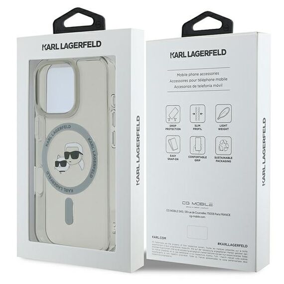Karl Lagerfeld IML Metal Karl&amp;Choupette Head MagSafe Case for iPhone 16 Pro - Black - Uncategorized Cases (2) - Cases - Techbox