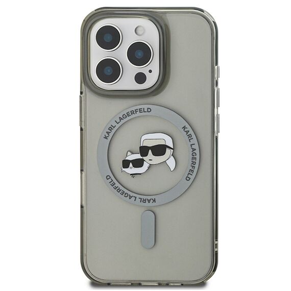 Karl Lagerfeld IML Metal Karl&amp;Choupette Head MagSafe Case for iPhone 16 Pro Max - Black - Uncategorized Cases (2) - Cases - Techbox
