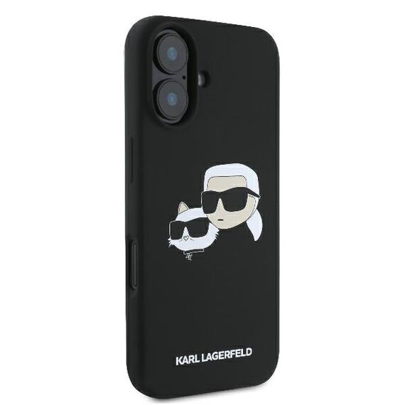 Karl Lagerfeld Silicone Nauble Heads Print MagSafe Case for iPhone 16 - Black - Uncategorized Cases (2) - Cases - Techbox