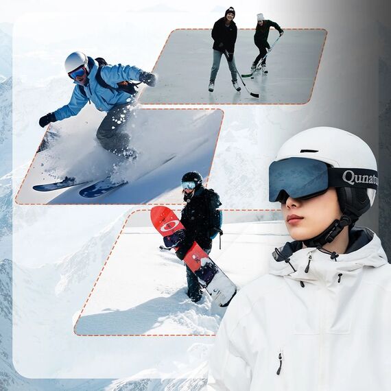 Qunature 10130003001 Ski Helmet with Earmuffs Snowboard Size L - White | Techbox