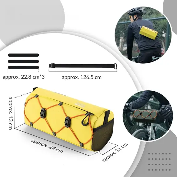 Rockbros 30110054006 Handlebar Bicycle Bag 2.2L - Yellow | Techbox
