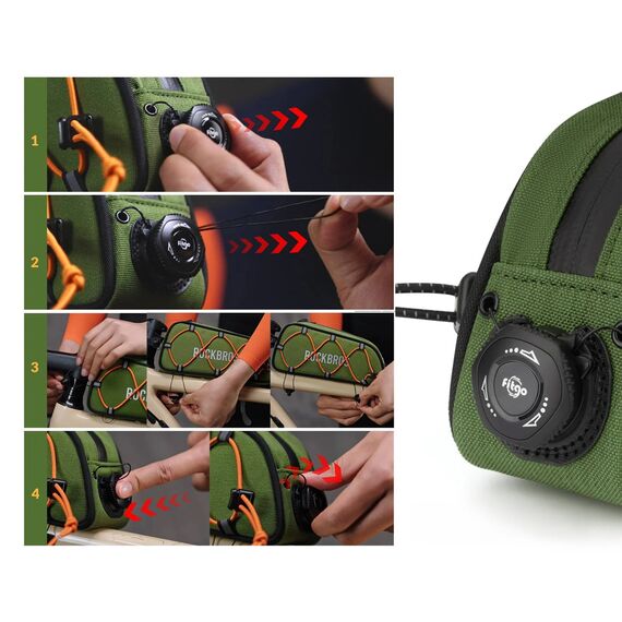 Rockbros 30120045001 ROAD TO SKY bicycle bag for the top frame tube, waterproof, 0.7L - green - Bicycle - Sports & Fitness - Techbox