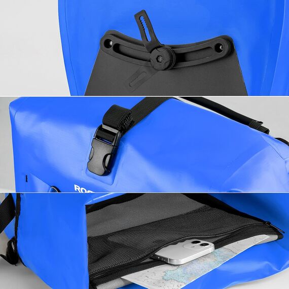 Rockbros 30140022004 Waterproof Bicycle Bag 25-32L - Blue - Bicycle - Sports & Fitness - Techbox