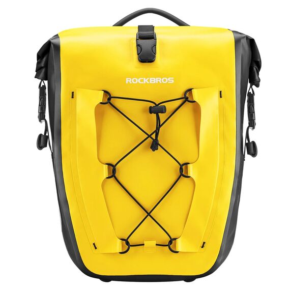 Rockbros 30140022005 Waterproof Bicycle Pannier 25-32L - Yellow - Bicycle - Sports & Fitness - Techbox