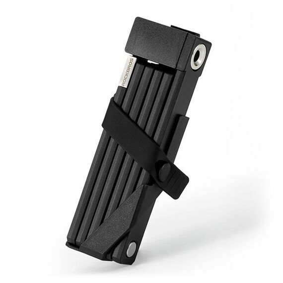 Rockbros 32140003001 foldable bicycle lock with key and handle, 88cm - black | Techbox