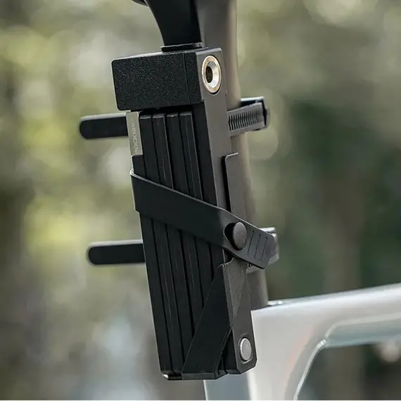 Rockbros 32140003001 foldable bicycle lock with key and handle, 88cm - black | Techbox