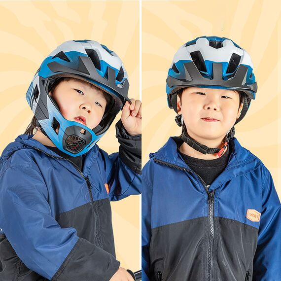 Rockbros TS-61 10110061001 Children's Bike Helmet with Detachable Chin Size S (48-54) - Blue - Bicycle - Sports & Fitness - Techbox