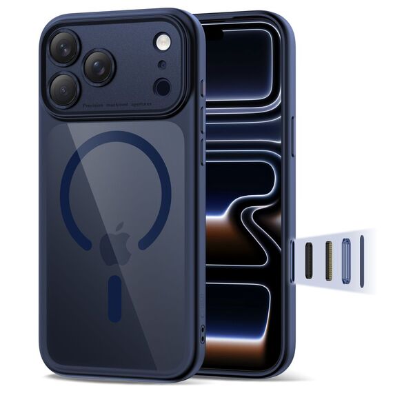 Tech-Protect Magpeak Magsafe CC Case for iPhone 17 Pro Max - Clear Navy Blue | Techbox