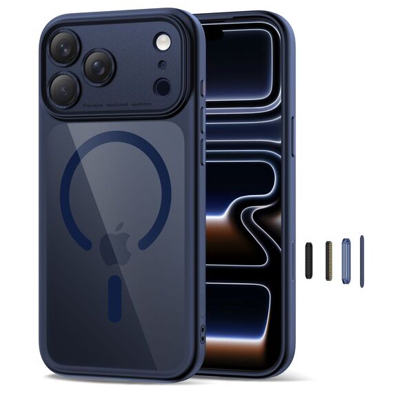 Tech-Protect Magpeak Magsafe CC Case for iPhone 17 Pro Max - Clear Navy Blue | Techbox