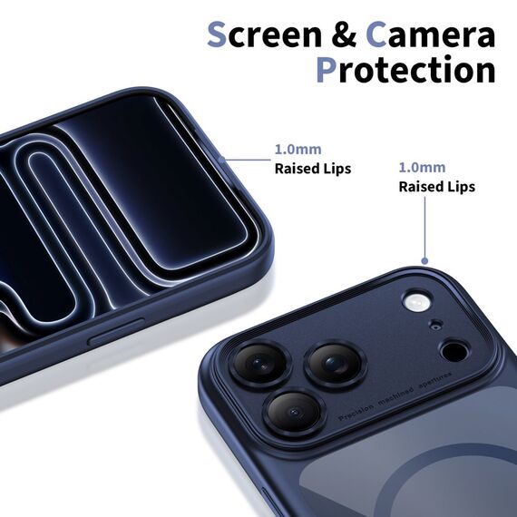 Tech-Protect Magpeak Magsafe CC Case for iPhone 17 Pro Max - Clear Navy Blue | Techbox