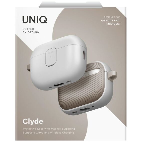 Uniq Clyde Case for AirPods Pro 3rd Gen - Gray-Beige - Smartphone Accessories - Cables & Accessories - Techbox