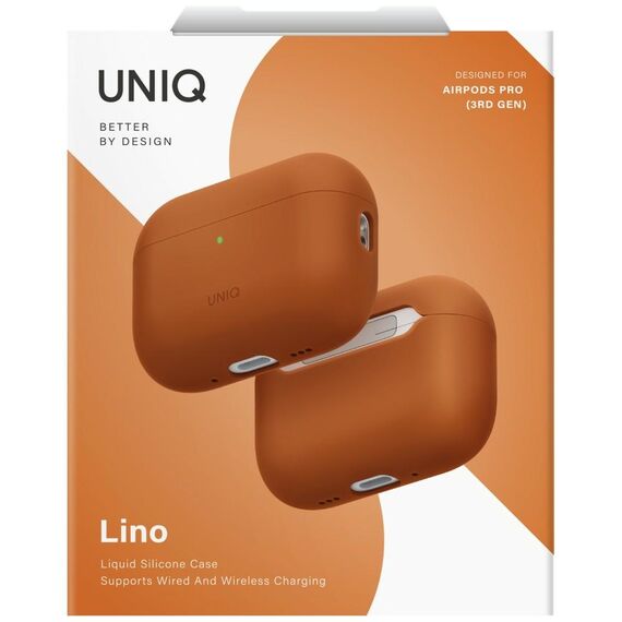 Uniq Lino Silicone Case for AirPods Pro 3 - Orange | Techbox