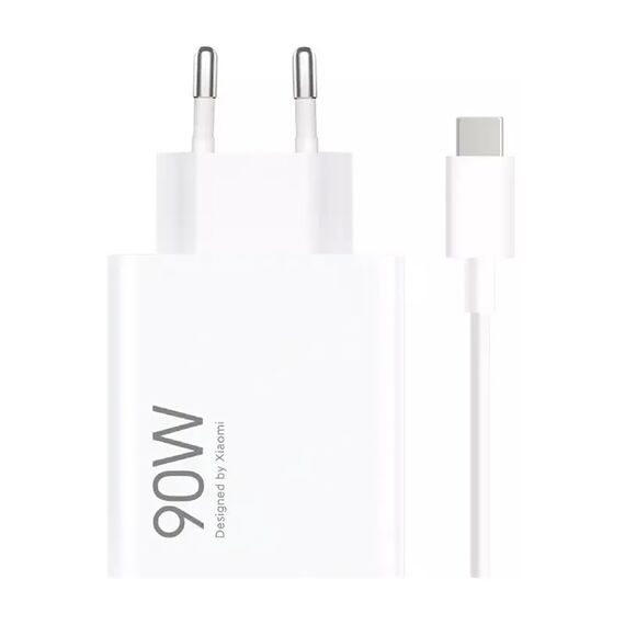 Xiaomi HyperCharge Combo 90W 6.1A USB-A Wall Charger with USB-C Cable - White - Travel Chargers - Smartphone Chargers - Techbox
