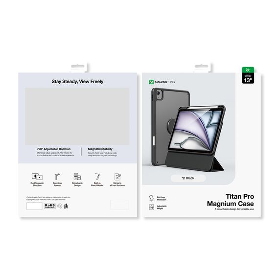 AmazingThing Titan Pro Mag Case for iPad Air M3 13" - black