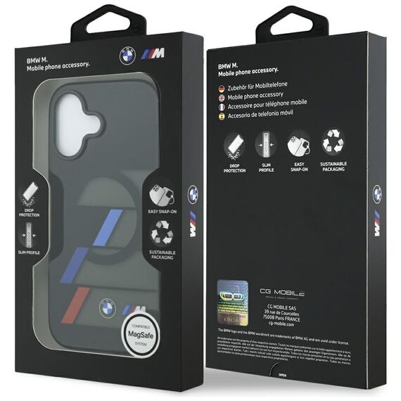 BMW M IML Metal Buttons Tricolor Lines MagSafe Case for iPhone 17 - Black - Apple Cases - Cases - Techbox