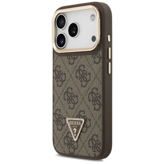 Guess 4G PU Triangle Logo &amp; Stand Camera Magsafe Case for iPhone 17 Pro - Brown - Uncategorized Cases (2) - Cases - Techbox