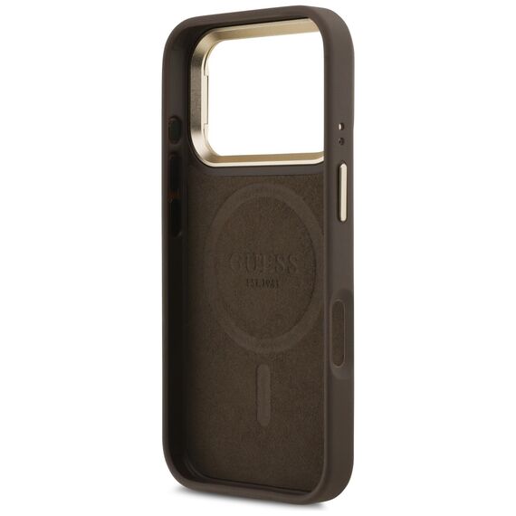 Guess 4G PU Triangle Logo &amp; Stand Camera Magsafe Case for iPhone 17 Pro - Brown - Uncategorized Cases (2) - Cases - Techbox