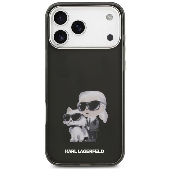 Karl Lagerfeld IML Aquarelle Karl &amp; Choupette &amp; Logo MagSafe Case for iPhone 17 Pro - Black | Techbox