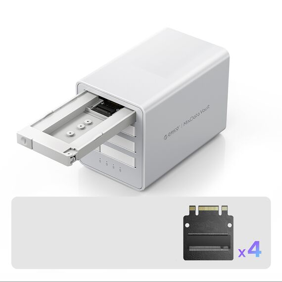 Orico 8848U4 DAS Series 4-Bay M.2 NVMe SSD Disk Array - White - Cases & Accessories - Hard Drives - Techbox