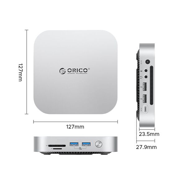 Orico MiniLink 9-in-1 Docking Station with M.2 SSD Hard Drive Bay - Silver - Cases & Accessories - Hard Drives - Techbox