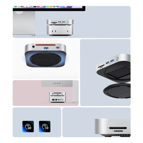 Orico MiniLink 9-in-1 Docking Station with M.2 SSD Hard Drive Bay - Silver - Cases & Accessories - Hard Drives - Techbox