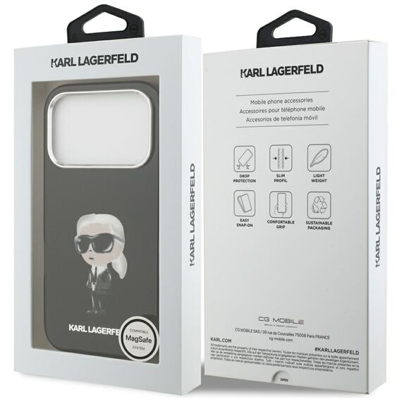 Karl Lagerfeld IML Aquarelle Karl &amp; Logo MagSafe Case for iPhone 17 Pro - Black | Techbox