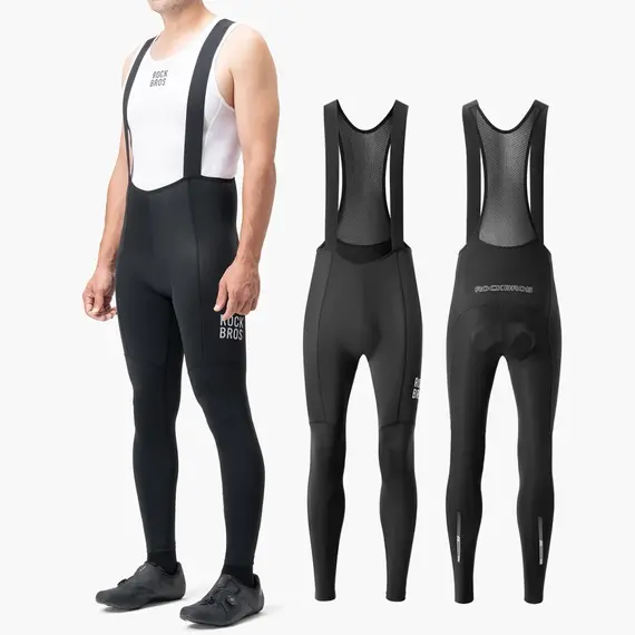 Rockbros 200021 Long Cycling Bib Shorts with Pad Size M - Black | Techbox