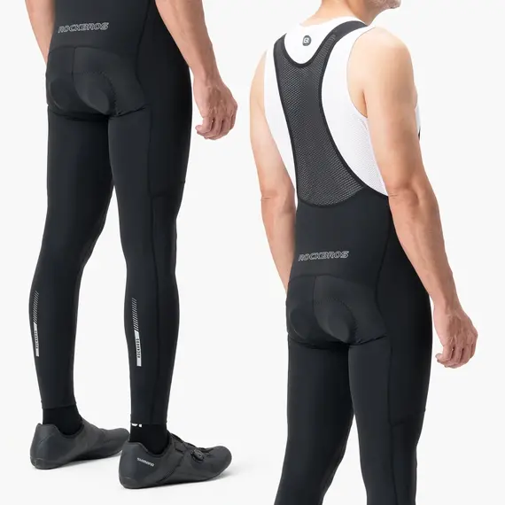 Rockbros 200021 Long Cycling Bib Shorts with Pad Size M - Black | Techbox