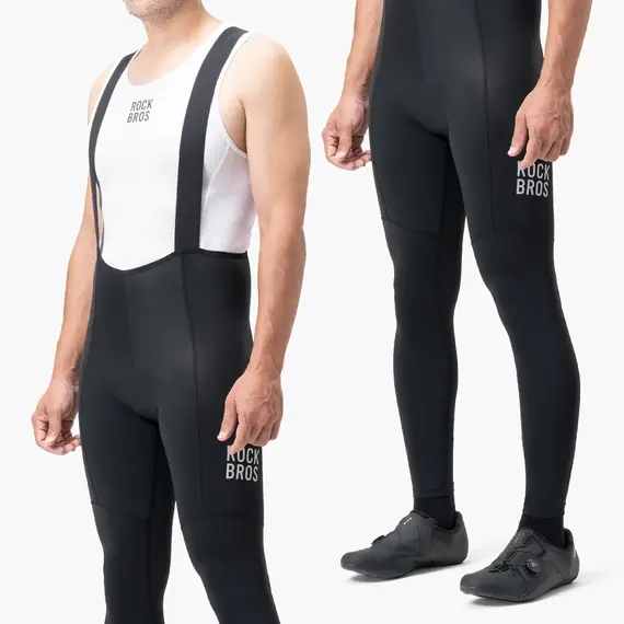 Rockbros 200021 Long Cycling Bib Shorts with Pad Size M - Black | Techbox