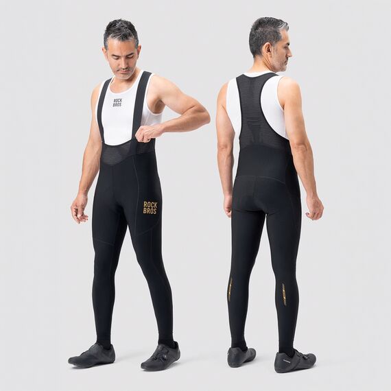 Rockbros YDCK012-1 Long Fleece Bib Tights with Pad Size L - Black | Techbox