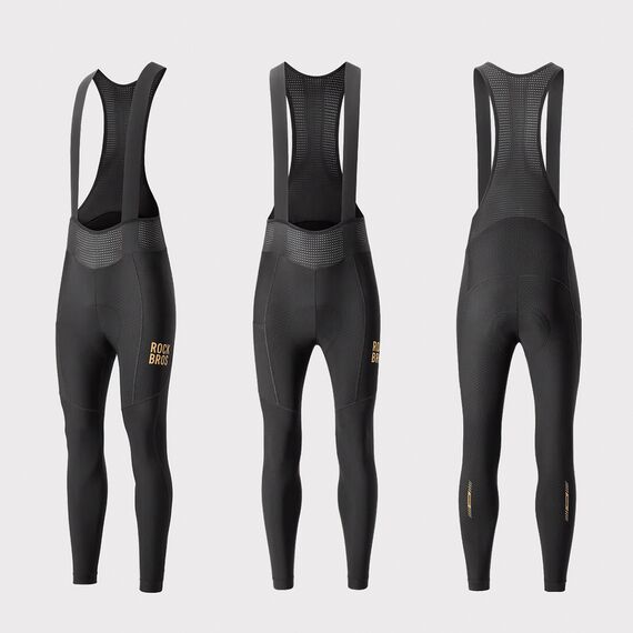 Rockbros YDCK012-1 Long Fleece Bib Tights with Pad Size S - Black | Techbox