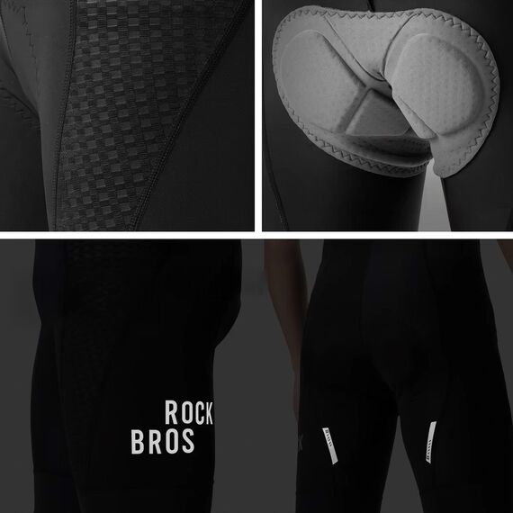 Rockbros YDDK009 Men's Cycling Bib Shorts with Pad Size M - Black - Bicycle - Sports & Fitness - Techbox