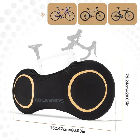 Rockbros D95 Elastic Cover Compatible with 26-29 Inch Gravel, Mountain, City, Road Bikes 700C (71×152 cm) - Black | Techbox