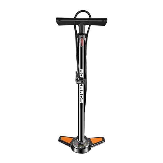 Rockbros GP6532B Floor Pump with Pressure Gauge - Black and Orange - Bicycle - Sports & Fitness - Techbox
