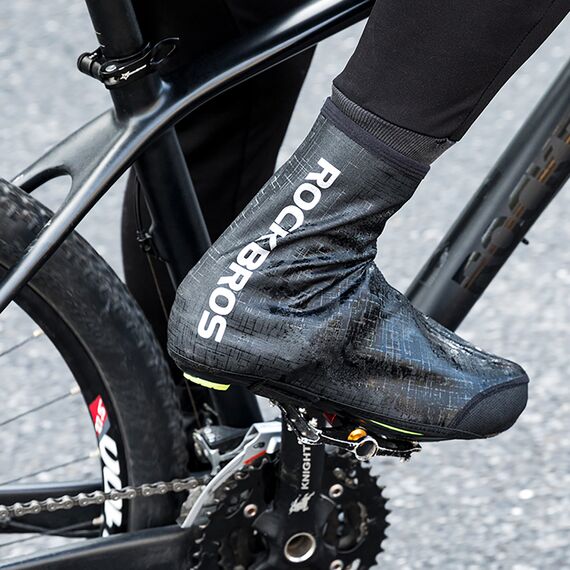 Rockbros LF1081 Windproof Waterproof Shoe Covers 42-46 cm - Black - Bicycle - Sports & Fitness - Techbox