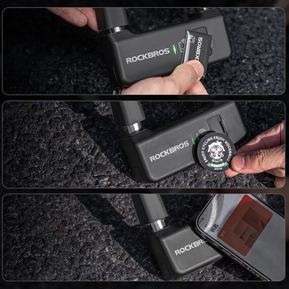 Rockbros RBNS1 SMART Bike Lock with NFC Reader - Black - Bicycle - Sports & Fitness - Techbox