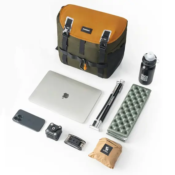 Rockbros W019 Handlebar Bike Bag 13.5-24L - Green-Orange | Techbox