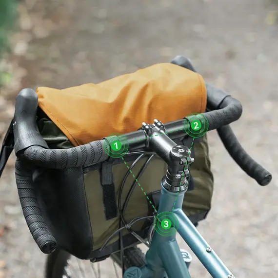 Rockbros W019 Handlebar Bike Bag 13.5-24L - Green-Orange | Techbox