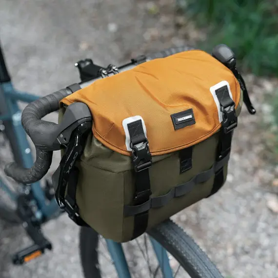 Rockbros W019 Handlebar Bike Bag 13.5-24L - Green-Orange | Techbox