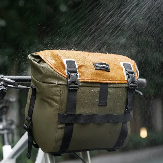 Rockbros W019 Handlebar Bike Bag 13.5-24L - Green-Orange | Techbox