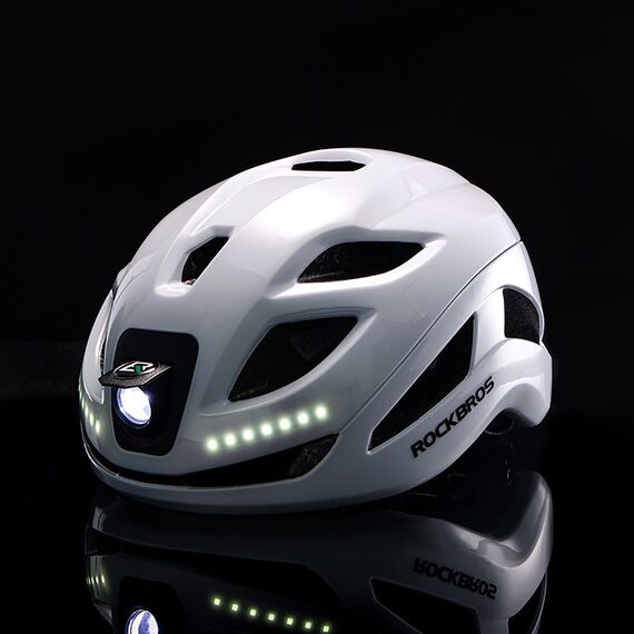 Rockbros ZK-077 Bicycle Helmet with Integrated Multi-Directional Lighting 57-61 cm - White - Bicycle - Sports & Fitness - Techbox