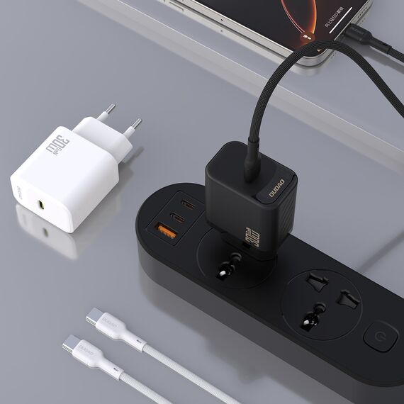Dudao A27PCEU PD 30W GaN USB-C Wall Charger with USB-C Cable - White - Travel Chargers - Smartphone Chargers - Techbox
