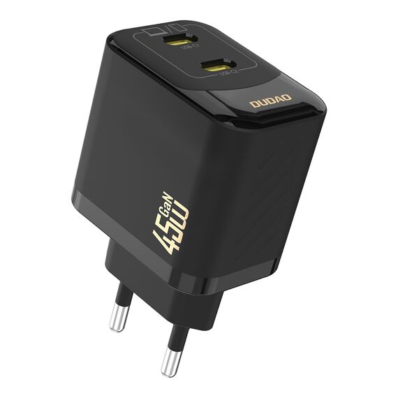 Dudao A28PEU PD 45W GaN 2xUSB Wall Charger - Black | Techbox